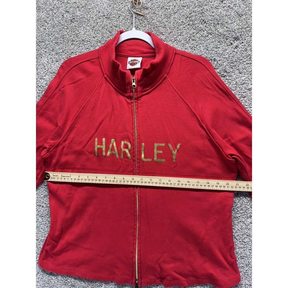 Harley Davidson Sweatshirt Jacket Womens Size‎ Medium Full Zip Long Sleeve Red - Picture 4 of 8